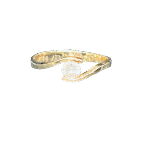 Anillo Oro 18K - Solitario piedra zircón