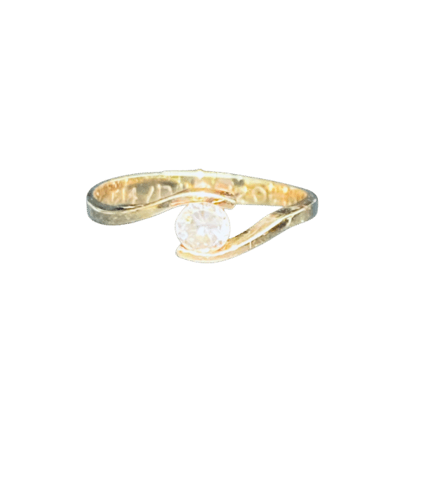 Anillo Oro 18K - Solitario piedra zircón