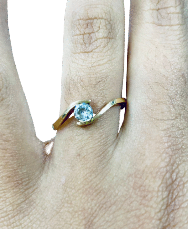 Anillo Oro 18K - Solitario piedra zircón - Image 2